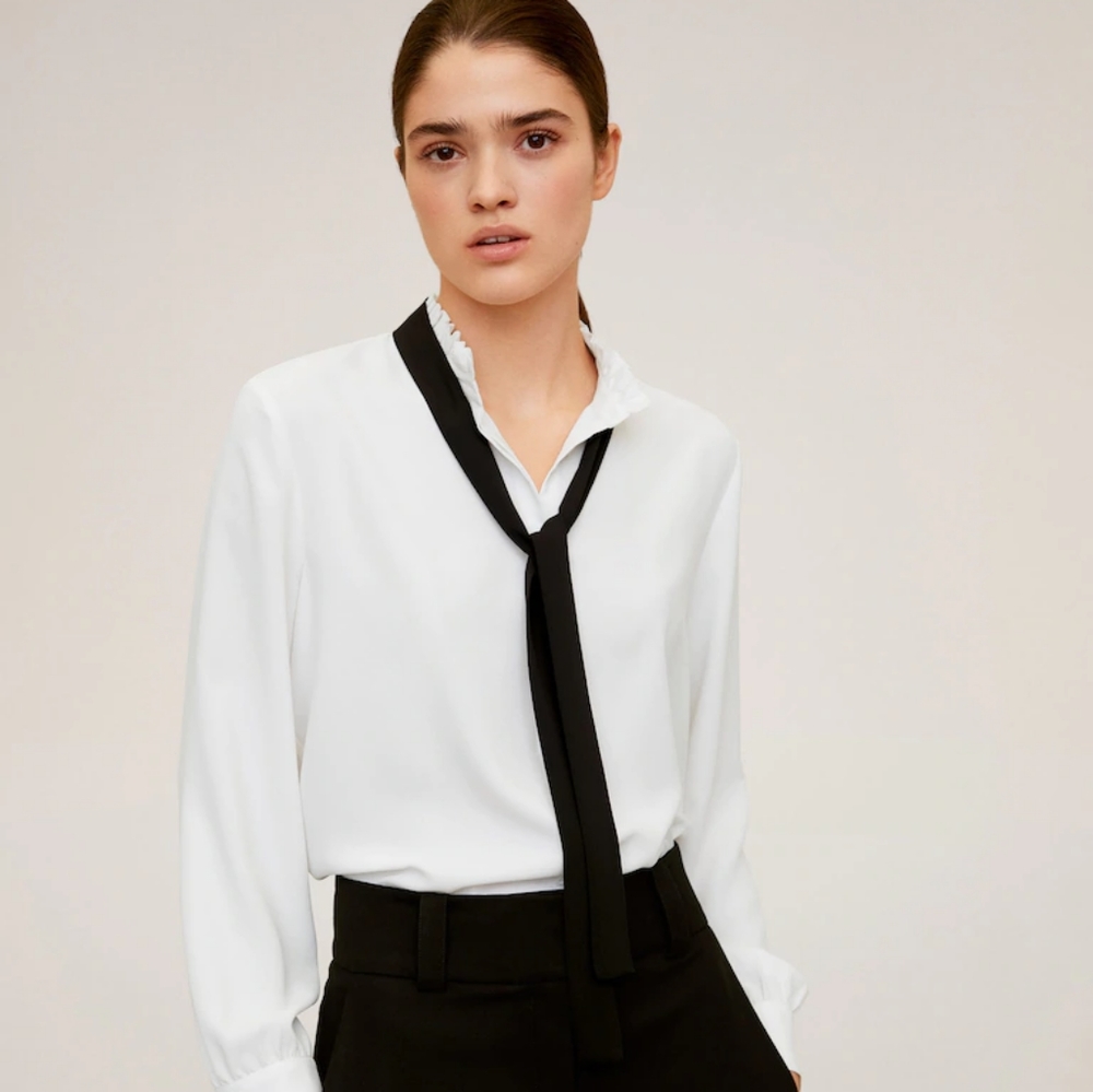 Mango Lace Flowy Blouse